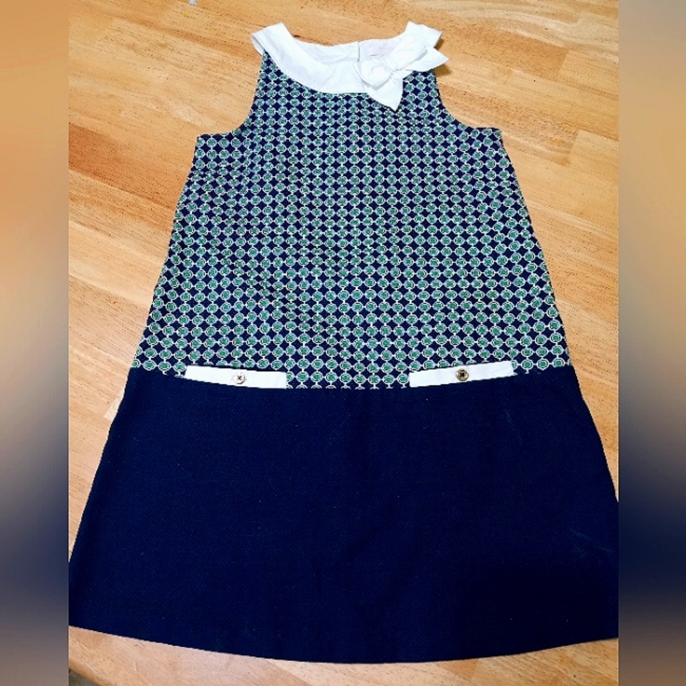 Janie and Jack City by the Sea girls sleeveless navy dress size 6